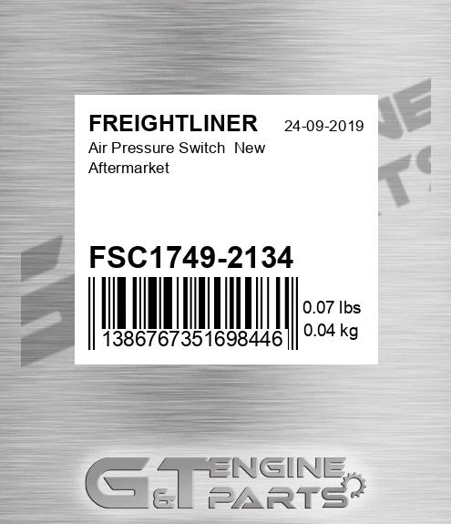 FSC1749-2134 Air Pressure Switch New Aftermarket