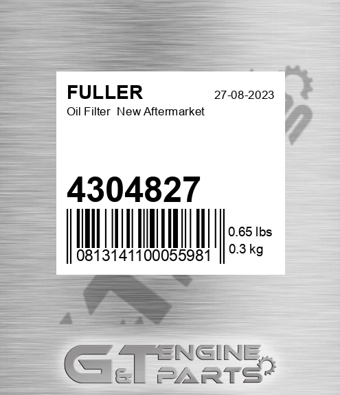 4304827 Oil Filter New Aftermarket