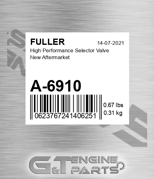 A-6910 High Performance Selector Valve New Aftermarket