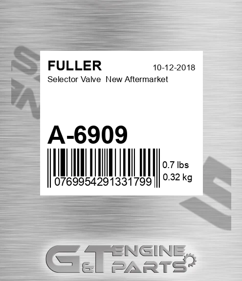 A-6909 Selector Valve New Aftermarket