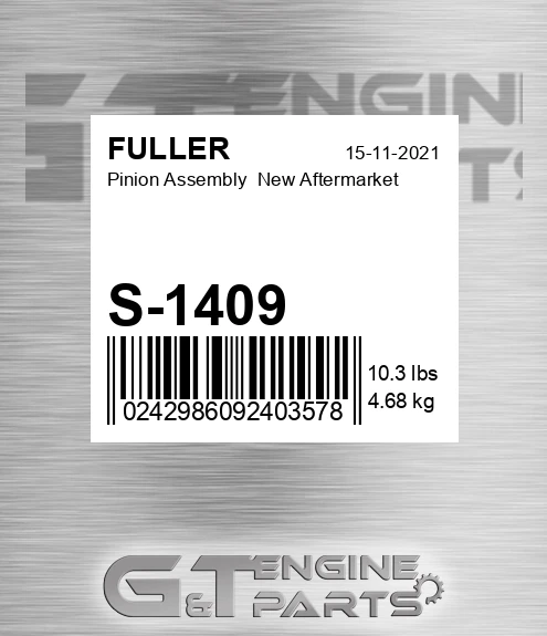 S-1409 Pinion Assembly New Aftermarket