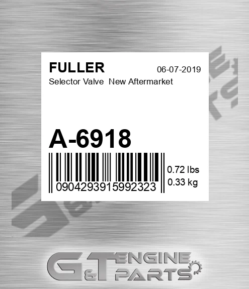 A-6918 Selector Valve New Aftermarket