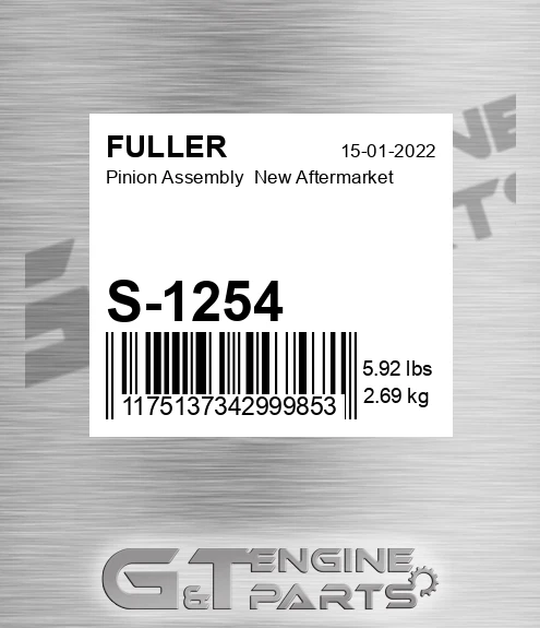 S-1254 Pinion Assembly New Aftermarket