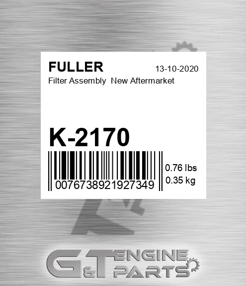 K-2170 Filter Assembly New Aftermarket