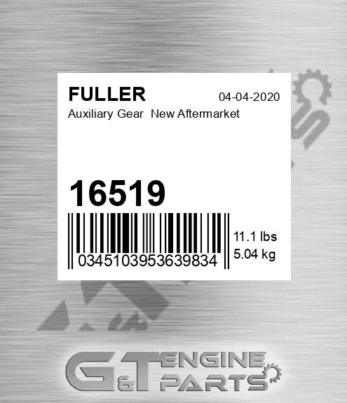 16519 Auxiliary Gear New Aftermarket
