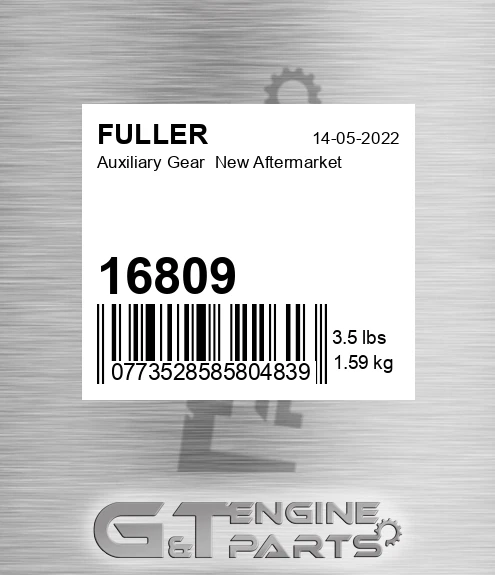 16809 Auxiliary Gear New Aftermarket