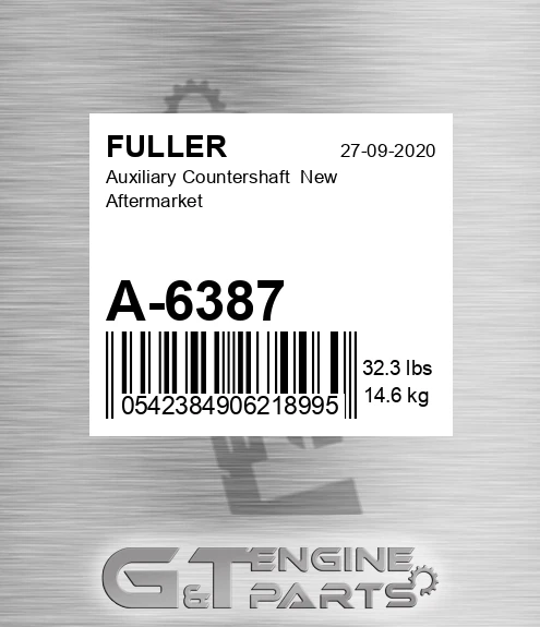 A-6387 Auxiliary Countershaft New Aftermarket