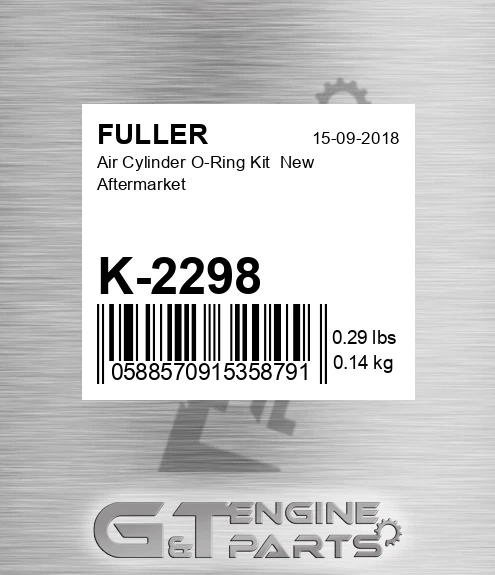 K-2298 Air Cylinder O-Ring Kit New Aftermarket