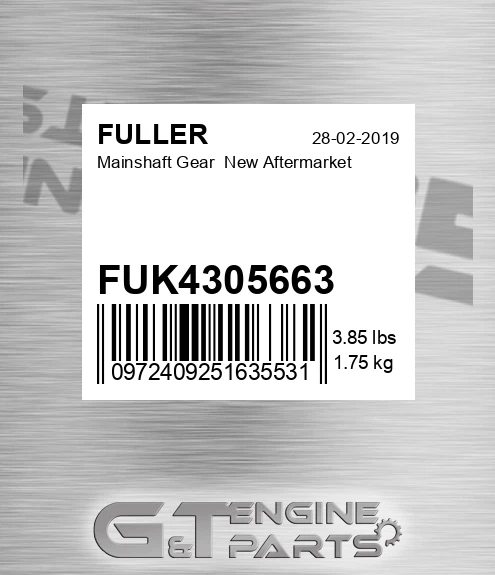 FUK4305663 Mainshaft Gear New Aftermarket