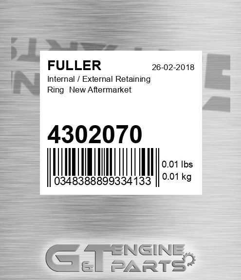 4302070 Internal / External Retaining Ring New Aftermarket