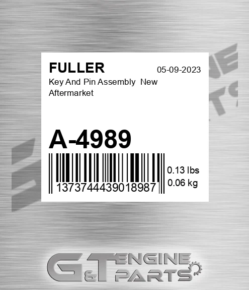 A-4989 Key And Pin Assembly New Aftermarket