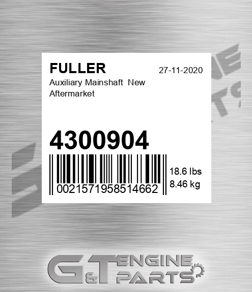 4300904 Auxiliary Mainshaft New Aftermarket