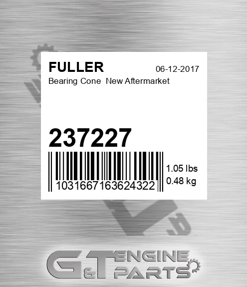 237227 Bearing Cone New Aftermarket