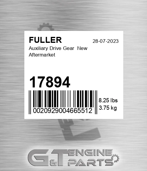 17894 Auxiliary Drive Gear New Aftermarket