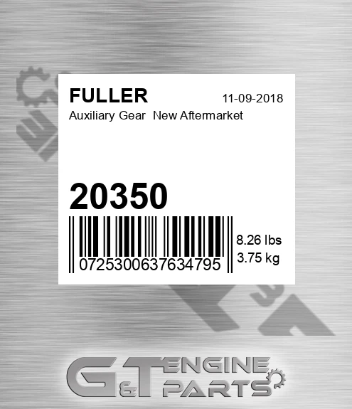 20350 Auxiliary Gear New Aftermarket