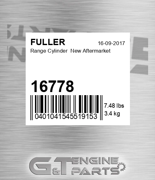 16778 Range Cylinder New Aftermarket