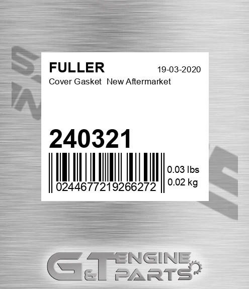 240321 Cover Gasket New Aftermarket