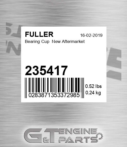 235417 Bearing Cup New Aftermarket