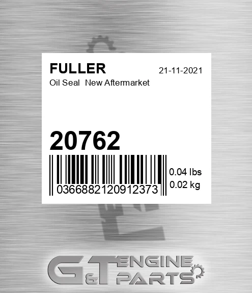 20762 Oil Seal New Aftermarket
