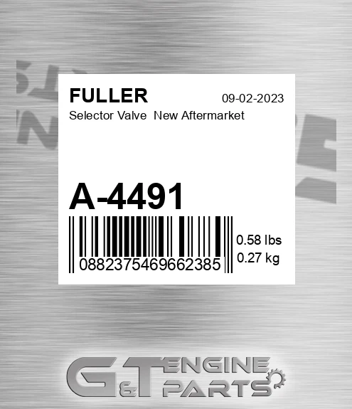 A-4491 Selector Valve New Aftermarket