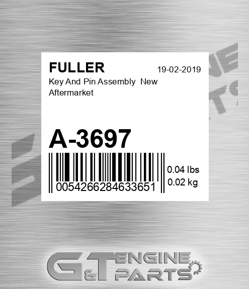 A-3697 Key And Pin Assembly New Aftermarket