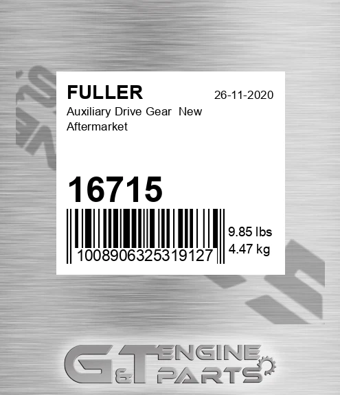 16715 Auxiliary Drive Gear New Aftermarket