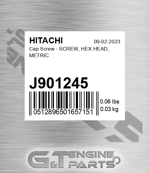 J901245 Cap Screw - SCREW, HEX HEAD, METRIC