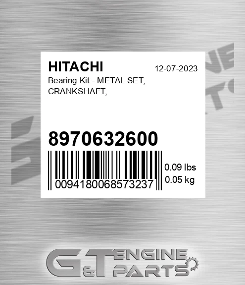 8970632600 Bearing Kit - METAL SET, CRANKSHAFT,