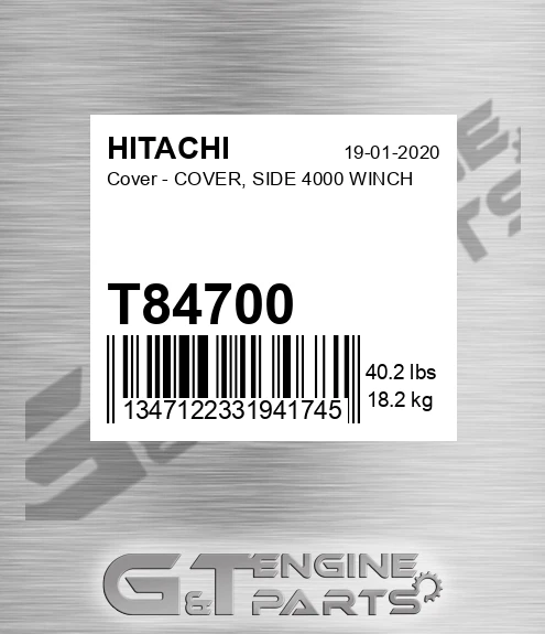 T84700 Cover - COVER, SIDE 4000 WINCH