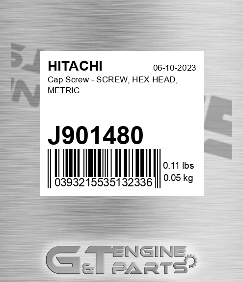 J901480 Cap Screw - SCREW, HEX HEAD, METRIC