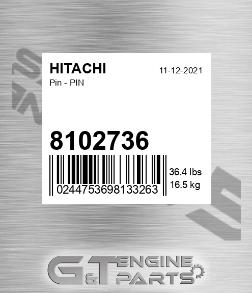 8102736 Pin - PIN made to fit HITACHI | LTD. WARRANTY | Price: $1,232