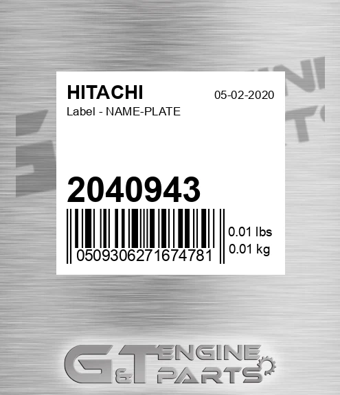2040943 Label - NAME-PLATE