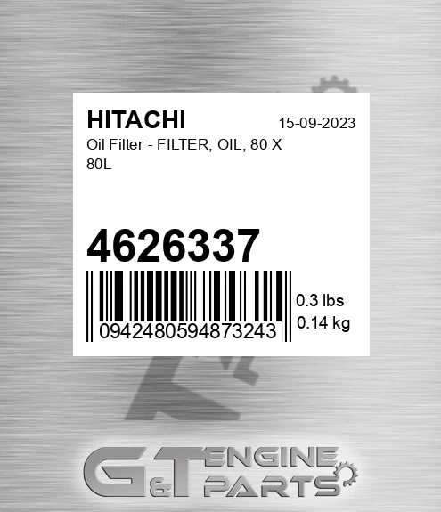 4626337 Oil Filter - FILTER, OIL, 80 X 80L