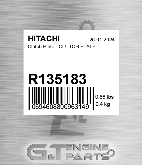 R135183 Clutch Plate - CLUTCH PLATE