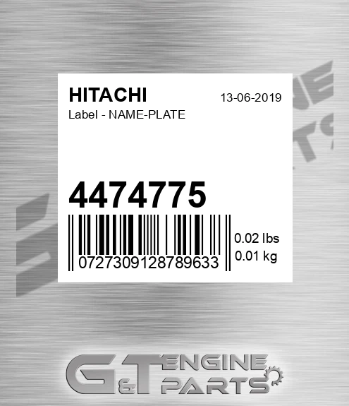 4474775 Label - NAME-PLATE