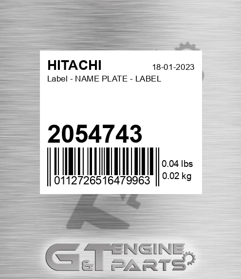 2054743 Label - NAME PLATE - LABEL
