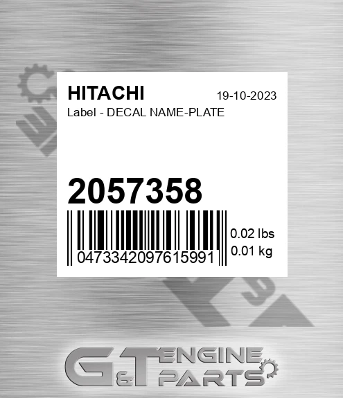 2057358 Label - DECAL NAME-PLATE