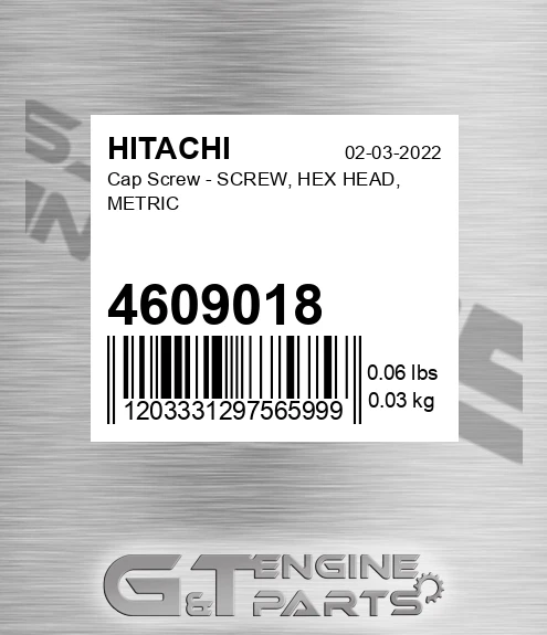 4609018 Cap Screw - SCREW, HEX HEAD, METRIC