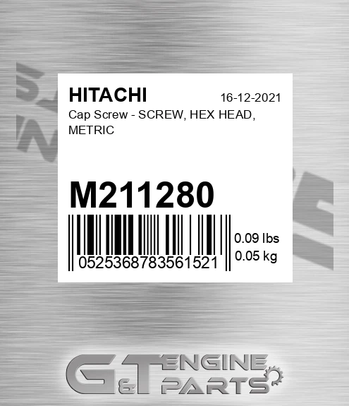 M211280 Cap Screw - SCREW, HEX HEAD, METRIC