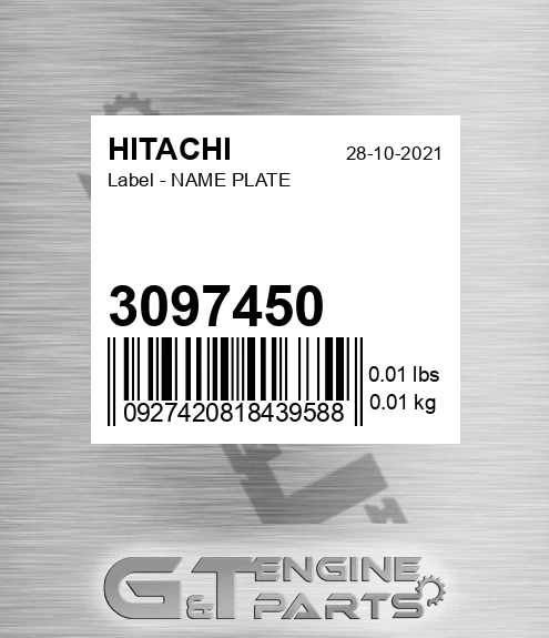 3097450 Label - NAME PLATE