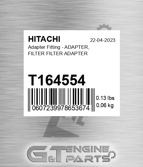 T164554 Adapter Fitting - ADAPTER, FILTER FILTER ADAPTER