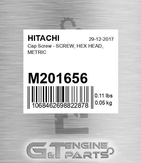 M201656 Cap Screw - SCREW, HEX HEAD, METRIC