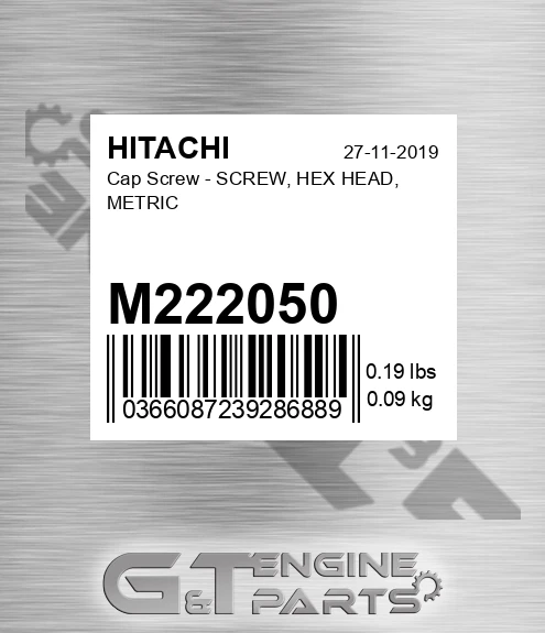 M222050 Cap Screw - SCREW, HEX HEAD, METRIC
