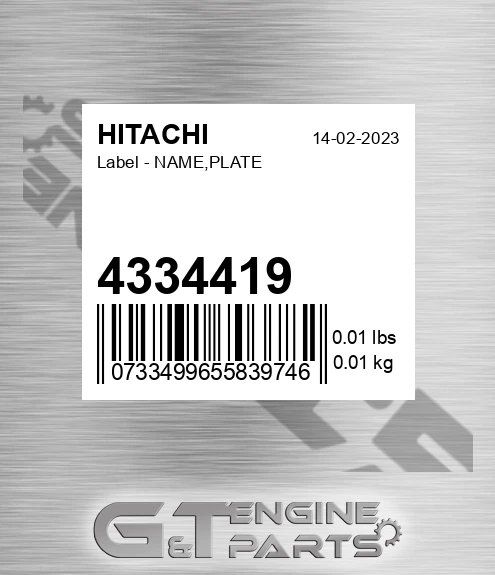 4334419 Label - NAME,PLATE