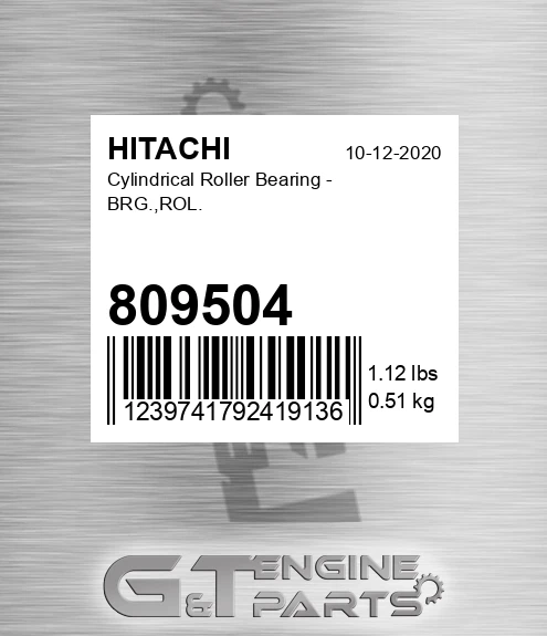 809504 Cylindrical Roller Bearing - BRG.,ROL.