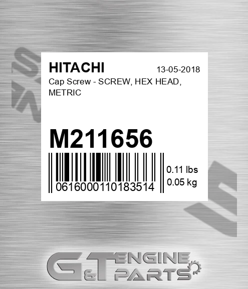 M211656 Cap Screw - SCREW, HEX HEAD, METRIC