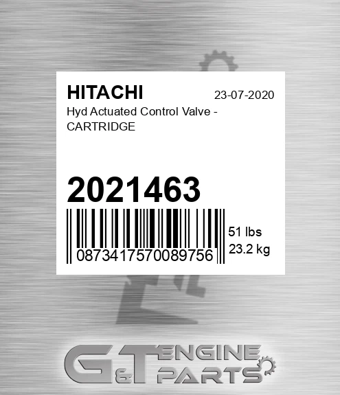 2021463 Hyd Actuated Control Valve - CARTRIDGE