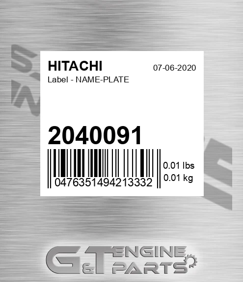 2040091 Label - NAME-PLATE