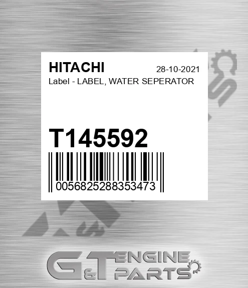 T145592 Label - LABEL, WATER SEPERATOR