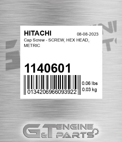 1140601 Cap Screw - SCREW, HEX HEAD, METRIC